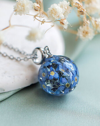 Wisiorek z niezapominajkami, nature gift