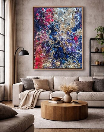 Abstrakcja obraz strukturalny 3D płaskorzeźba XXL, Diana Abstract Art