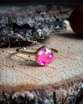 Mikro pierścionek z brokatem, Figa handmade accessories