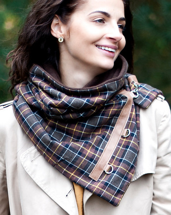 Szal, Komin Kratka - miękki brązowy, Green Sheep