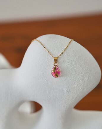 Naszyjnik z różową gipsówką, ANKO rekodzielo