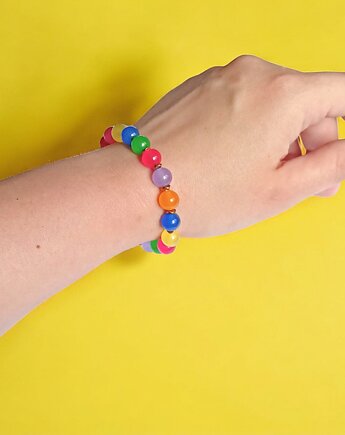 SUMMER COLLECTION : bransoletka na gumce : jadeit II, kaktusia