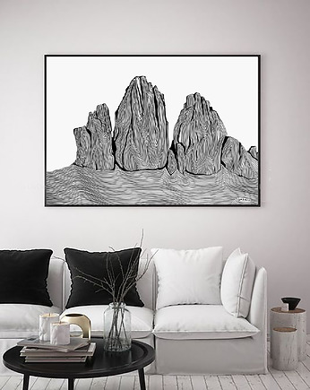 Dolomity / Tre Cime / Góry / Grafika, Jola Regeńczuk Art