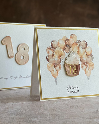 Kartka na 18 urodziny z pudełkiem i kopertą, BH 20A, Anna Art and Crafts