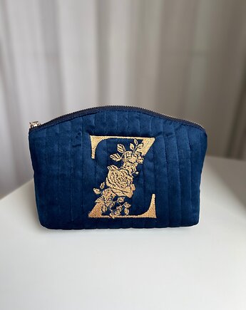 Pikowana kosmetyczka z monogramem, RUDNIK