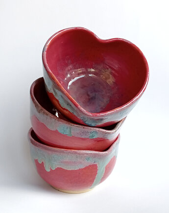 Miska serce różowa z polewą, Dobrocie ceramika
