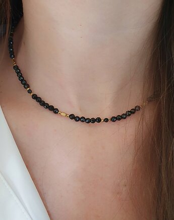 Naszyjnik z czarnego  turmalinu, LEI handmade 