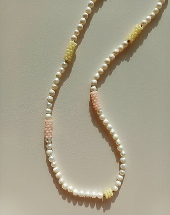 Naszyjnik z pereł naturalnych i koralików, s e n s e d accessories