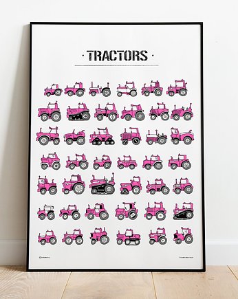 Różowe Traktory? Tak! Dużo! 50x70cm :), Tiny Machinery