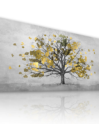 Obraz na płotnie Drzewo złote liście- 147x60, OKAZJE - Prezent na Wesele