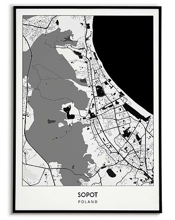 Plakat miasto POLSKA - SOPOT obraz MAPA, Bajkowe Obrazki