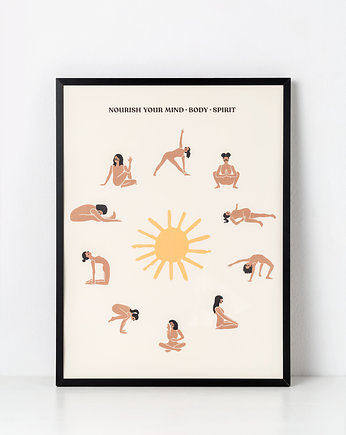 Plakat Joga  Sun Salutations, Asana Creatives