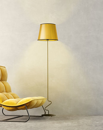 Designerska lampa podłogowa ze złotymi elementami SURAT MIRROR, LYSNE