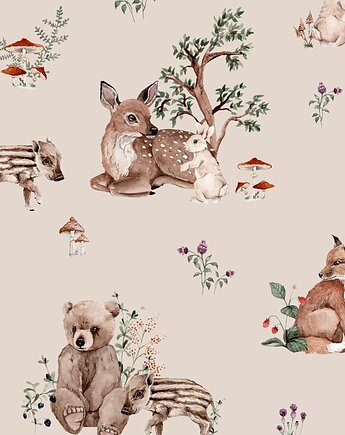 Wkładka do krzesełka Ikea- zwierzątka na  beżu, Helena Kamińska