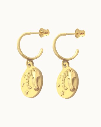 Kolczyki pozłacane ze znakiem zodiaku, Ker Jewellery