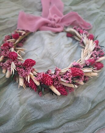 Wianek na głowę z stabilizowanych roślin, Mudryk Viktoria Dried Flowers