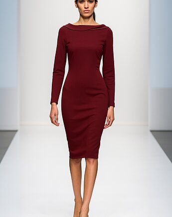 Sukienka burgund YY100064, YULIYA BABICH