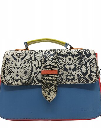 Torebka klasyczna skórzana na ramię pasek na klapce oryginalna OLIVKA, Olivka Warsaw