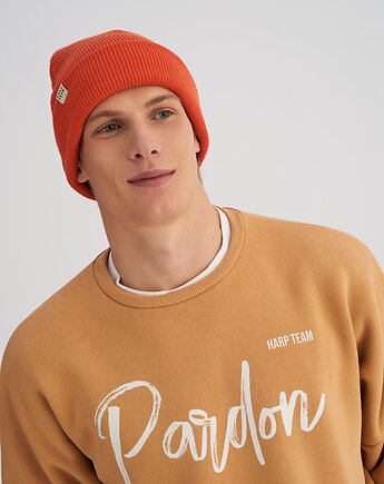 Czapka zimowa z bawełny organicznej jasnoczerwona