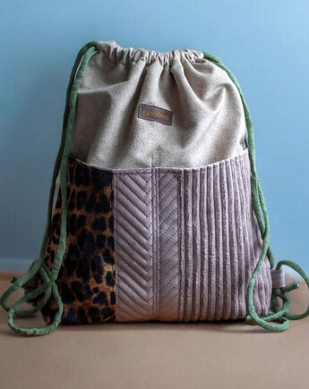 Workoplecak z kieszeniami patchwork, raspberi