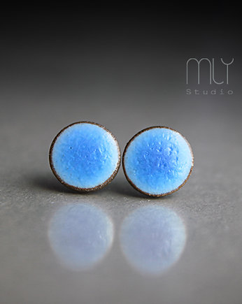 Kolczyki ceramiczne Mini Niebiańskie 6mm, Magda Łysiak
