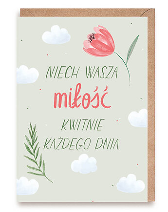 Kartka ślubna z kwiatami - Miłość kwitnie, Cardie