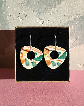Kolczyki ceramiczne Włocławek koła, biżuteria z talerzy