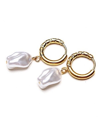 Kolczyki pozłacane Pearls /white/ perły vol. 15, KiKa pracownia