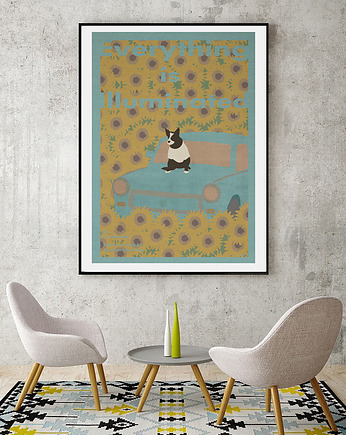 Wszystko jest iluminacją - plakat 50x70 cm giclee, minimalmill