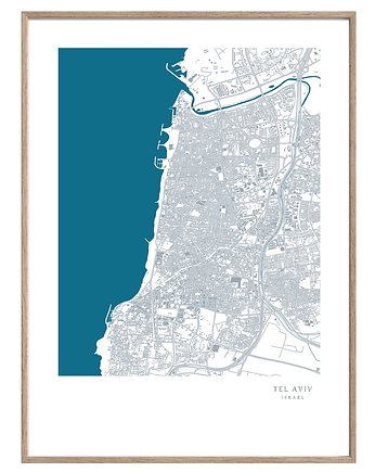 TEL AWIW Izrael  plakat mapa, maps by P