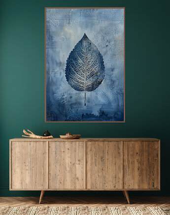 Abstrakcyjne liście - Plakat, druk - Chiński Orient, Harmonia Zen #81, Black Sapphire Art