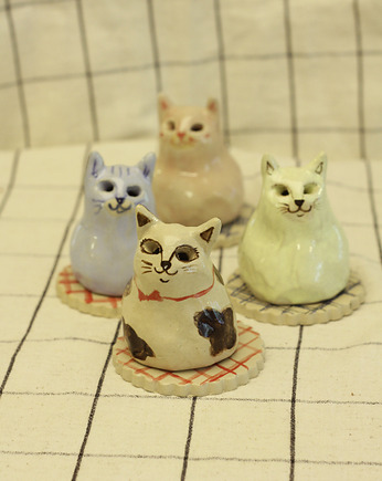 Podstawka na kadzidło kot. Kolorowa ceramika ręcznie robiona, Lvvia ceramics