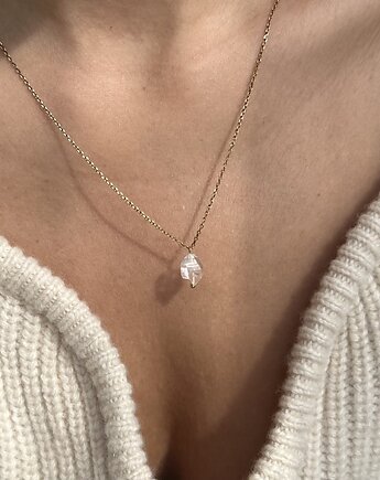 Srebrny pozłacany naszyjnik DIAMENT herkimer, ATdiament