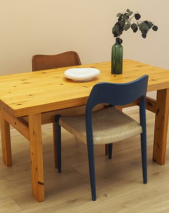 Stół jadalniany z litej sosny, Dania, lata 80., Przetwory design