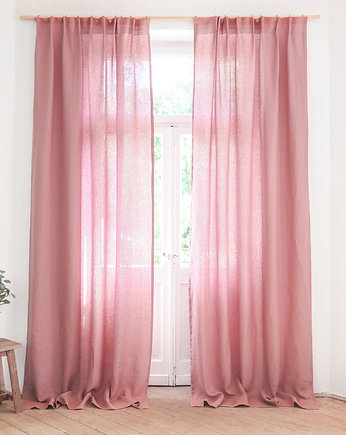 Zasłona z TAŚMĄ  DUSTY PINK, so linen!