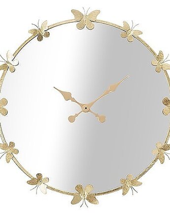 Zegar ścienny lustrzany złoty Farfalle 75 cm, MIA home