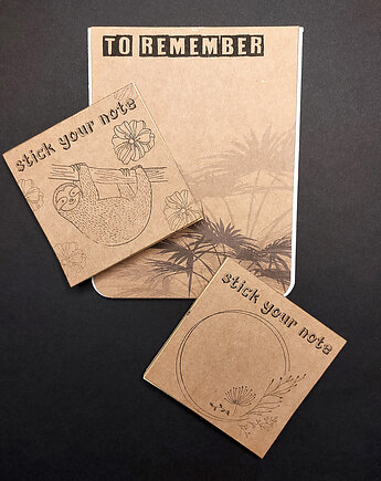 Zestaw karteczek samoprzylepnych + notes "Palm Zero Waste", QUKI