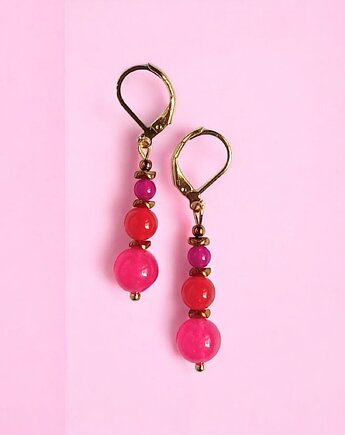 SUMMER ENERGY : kolorowy jadeit IV : kolczyki 47mm, kaktusia