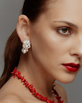 Kolczyki pozłacane Pearls Blossom, Republika jewelry