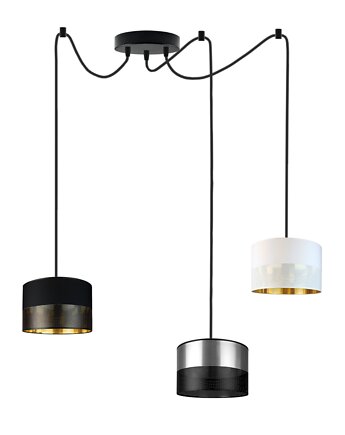 Czarna 3-punktowa lampa wisząca pająk WAIKIKI W3 GLAM, LYSNE