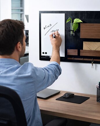 Organizer ścienny + tablica magnetyczna, suchościeralna, Silva Drewniane Dekoracje