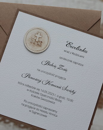 Najpiękniejsze zaproszenia handmade komunijne, na komunię dla chłopca, dziewc, sorte