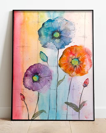 Oryginalna akwarela. Kwiaty 30x40cm, Malgorzata Domanska