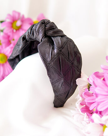 Opaska na włosy z węzłem grafitowa, roskosh