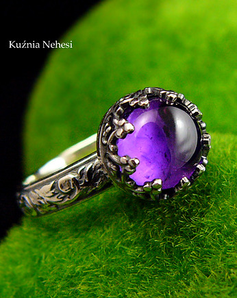 Pierścień Elf - Ametyst Srebro, Kuźnia Nehesi
