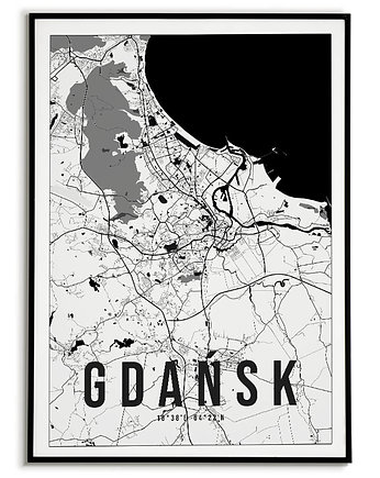 Plakat miasto POLSKA - GDAŃSK 2  obraz MAPA, Bajkowe Obrazki
