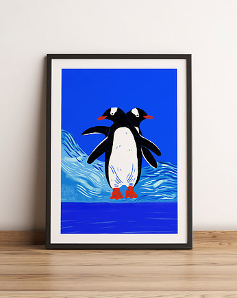 Plakat Pingwiny, Natka Wieczorek ilustracje