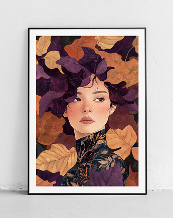 Plakat Jesienne liście na twarzy, Harvest Maison