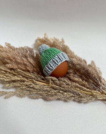 Czapeczka z pomponem  na jajka wielkanocne  - 1 szt., Kocie Motki