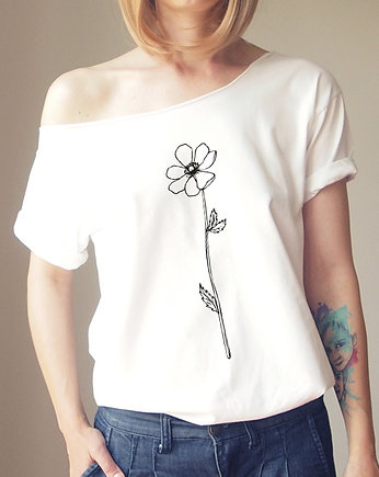 Maku kwiat Krótki biały Oversize, ONE MUG A DAY